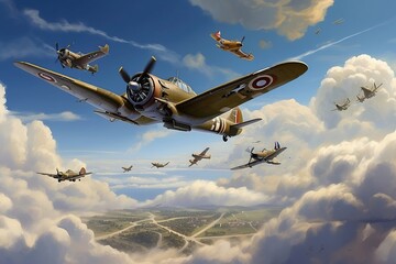 Wall Mural - world war II air battle in the sky