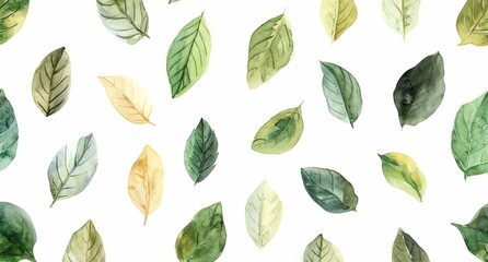 a bunch of green leaves on a white background