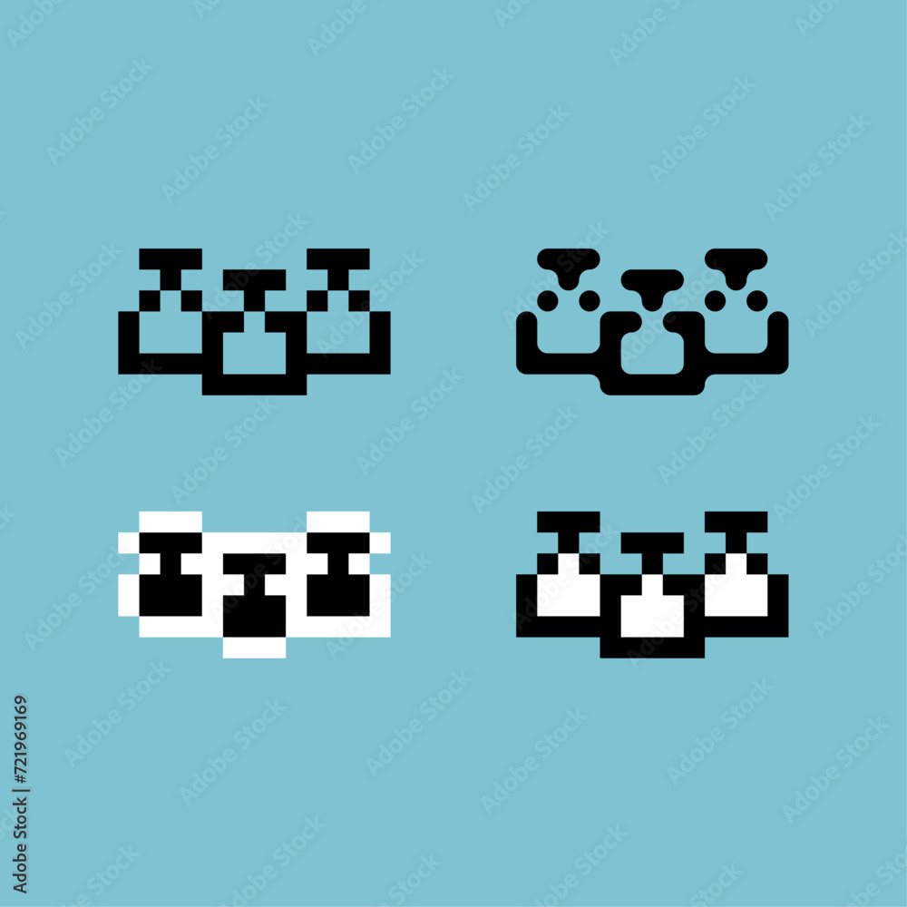 Image vectorielle Stock Pixel art outline sets icon of pack potion ...