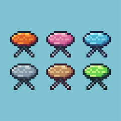 Poster - Pixel art sets icon of table variation color.table icon on pixelated style. 8bits perfect for game asset or design asset element for your game design. Simple pixel art icon asset.
