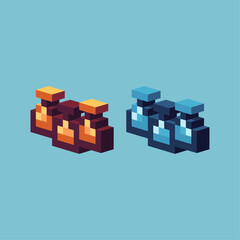 Fototapete - Isometric Pixel art 3d of pack potion icon for items asset. potion icon on pixelated style.8bits perfect for game asset or design asset element for your game design asset.