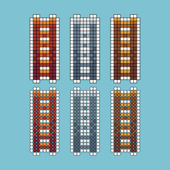 Poster - Pixel art stroke sets icon of ladder variation color. ladder icon on pixelated style. 8bits perfect for game asset or design asset element for your game design. Simple pixel art icon asset.