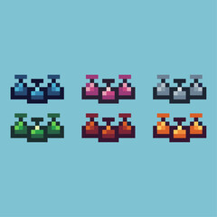 Fototapete - Pixel art sets icon of pack potion variation color. potion icon on pixelated style. 8bits perfect for game asset or design asset element for your game design. Simple pixel art icon asset.