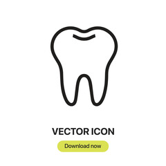 Aufkleber - Tooth icon vector. Linear-style sign for mobile concept and web design. Tooth symbol illustration. Pixel vector graphics - Vector.	