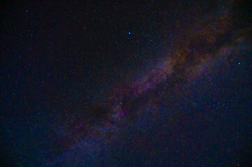 Wall Mural - starry night sky with stars, galaxies and a bright multicolored milky way