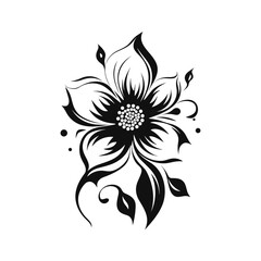 Beautiful minimalist flower illustration art.