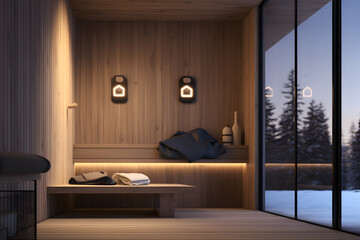 Wall Mural -  A contemporary sauna room