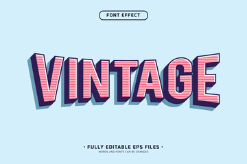 Poster - simple retro vintage text effect, editable vector text effect