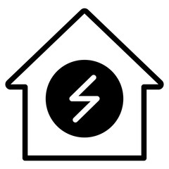 Wall Mural - house with lightning bolt icon