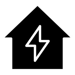 Wall Mural - house with lightning bolt icon