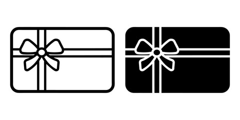 Poster - ofvs524 OutlineFilledVectorSign ofvs - gift card vector icon . gift voucher . isolated transparent . black outline and filled version . AI 10 / EPS 10 / PNG . g11867