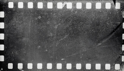 Wall Mural - Dusty scratched and scanned old film texture for banner on black asphalt