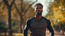 Portrait Healthy And Fit African Man Enjoying Physical Activity And Staying In Shape. Generative AI