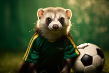 Soccer Player Ferret In Green Jersey
