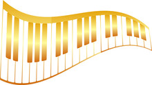 Illustration Of Piano Keys Notes For Your Design, On Transparent, Png. Piano Keyboards . Various Angles And Views