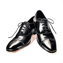 Clipart Of Groom Shoes, Black, Neutral сreated With Generative Ai