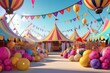 colorful circus tent
