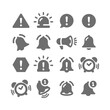 Error message and signal, notification icon set. Exclamation point warning and alarm vector icons.