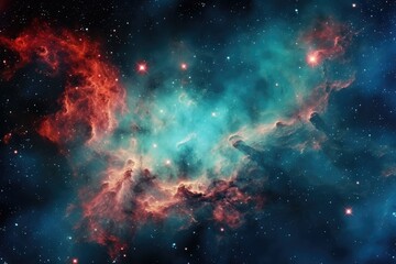 Wall Mural - interstellar dreamscape: a mesmerizing nebula's dance among celestial bodies - generative ai