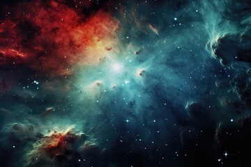 Wall Mural - interstellar dreamscape: a mesmerizing nebula's dance among celestial bodies - generative ai