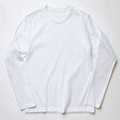 © Anastasiia - White monochrome Longsleeve ironed on white background, top view