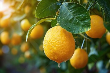 Wall Mural - lemons on tree