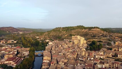 Wall Mural - Valderrobres village with its bridge and castle in Teruel, Spain.