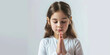 © dan - Child praying, pray, religion prayers, talking to God, eyes closed, children prays, generated ai
