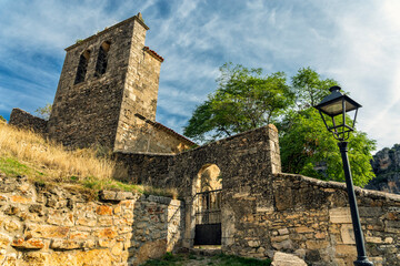 Wall Mural - Church in Aragosa village. Guadalajara. Spain. Europe.