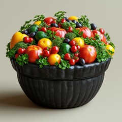 Wall Mural - bowl with fresh vegetables closeup