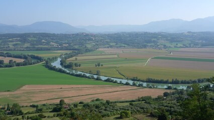 Wall Mural - Scenic sight over the Tiber valley from the beautiful village of Ponzano Romano Province of Rome, Lazio, Italy.