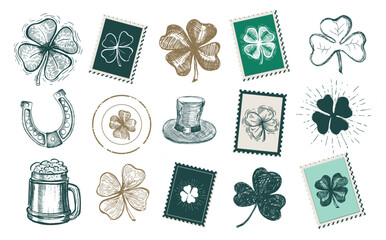 Wall Mural - St. Patrick's Day set. Hand drawn illustrations
