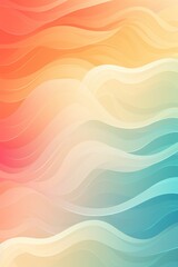 Wall Mural - Ivory gradient colorful geometric abstract circles and waves pattern background 