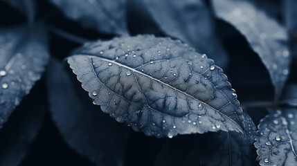 Poster - leaf with water drops