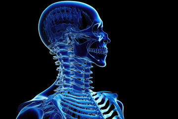 Wall Mural - Human skeleton anatomy, x-ray view, 3D illustration