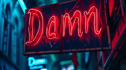 A macro portrait of a neon sign 