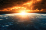 Fototapeta  - A Solar Symphony: Earth in the Path of the Sunstorm