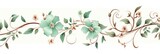 Fototapeta Konie - light jade and rosewood color floral vines boarder style vector illustration