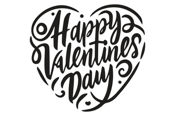 Sticker - Happy Valentines Day Text Vector illustration