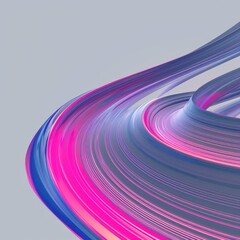 Poster - Blue-pink lines progressing on a gray background. AI generative.
