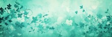 Mint Abstract Floral Background With Natural Grunge Textures