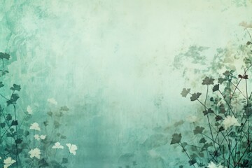 Wall Mural - mint abstract floral background with natural grunge textures
