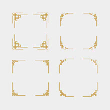 Chinese Frame Set. Geometric Oriental Frame Set.