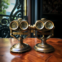 Poster - A pair of old-fashioned binoculars.