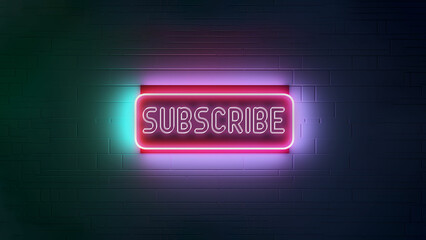 Subscribe_Banner_Neon-text-effect-in-wall