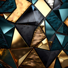 Wall Mural - Abstract geometric patterns with a metallic sheen