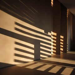 Canvas Print - Abstract patterns of light and shadow on a wall.