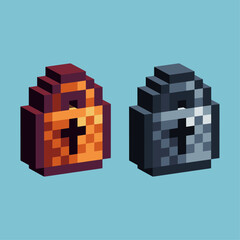Fototapete - 
Isometric Pixel art 3d of padlock icon for items asset.padlock icon on pixelated style.8bits perfect for game asset or design asset element for your game design asset.