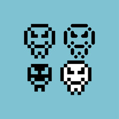 Poster - Pixel art outline sets icon of ghost emoticon variation color. ghost icon on pixelated style. 8bits perfect for game asset or design asset element for your game design. Simple pixel art icon asset.