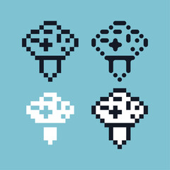 Poster - Pixel art outline sets icon of mushroom variation color.mushroom icon on pixelated style. 8bits perfect for game asset or design asset element for your game design. Simple pixel art icon asset.